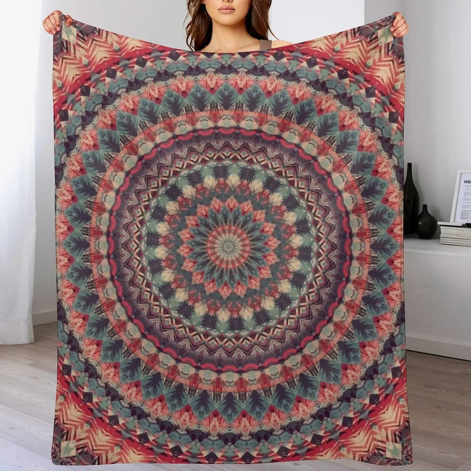 

Mandala 126 Throw Blanket Cozy Sofa Blanket for TV Watching Napping