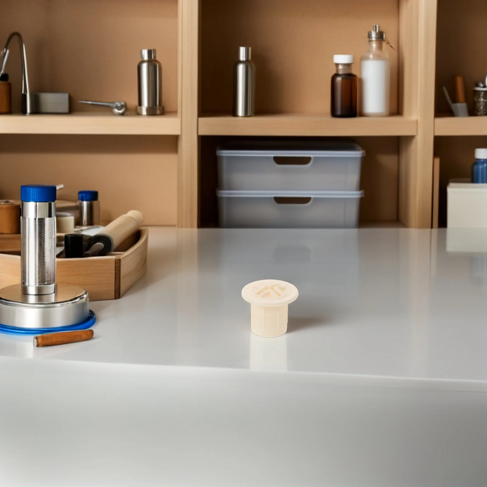 قبعات صامولة بلاستيكية بيضاء 6 قطع من المثبتات المسمارية الآمنة لمعدات اللعب الخارجية للأطفال، أغطية أمان متينة #2