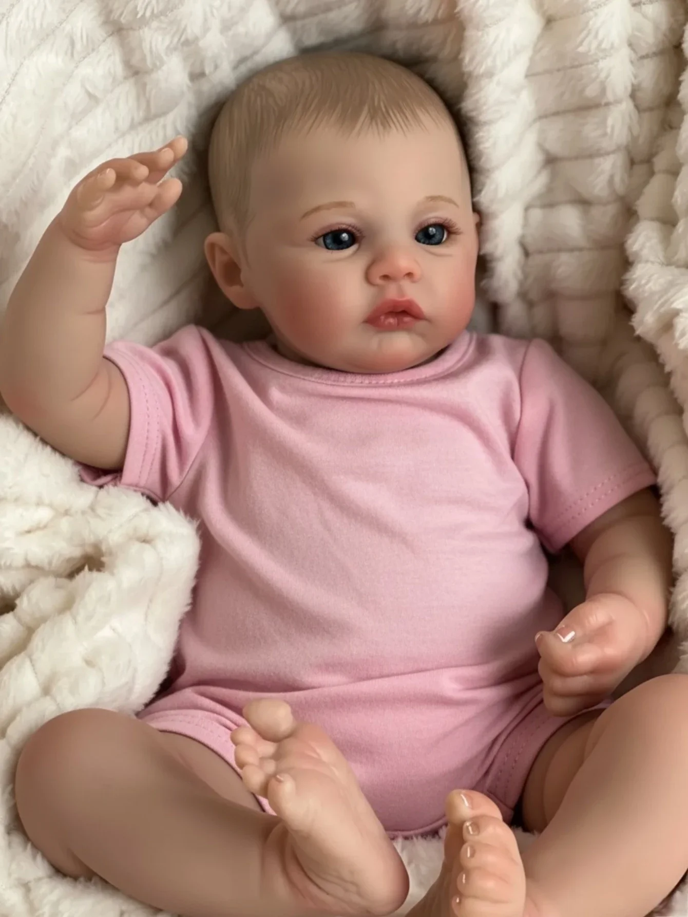 

Risbecko Adorable 18-Inch Lifelike Reborn Baby Doll - Realistic Details, Handmade Look - Perfect for Collectors & Gifts