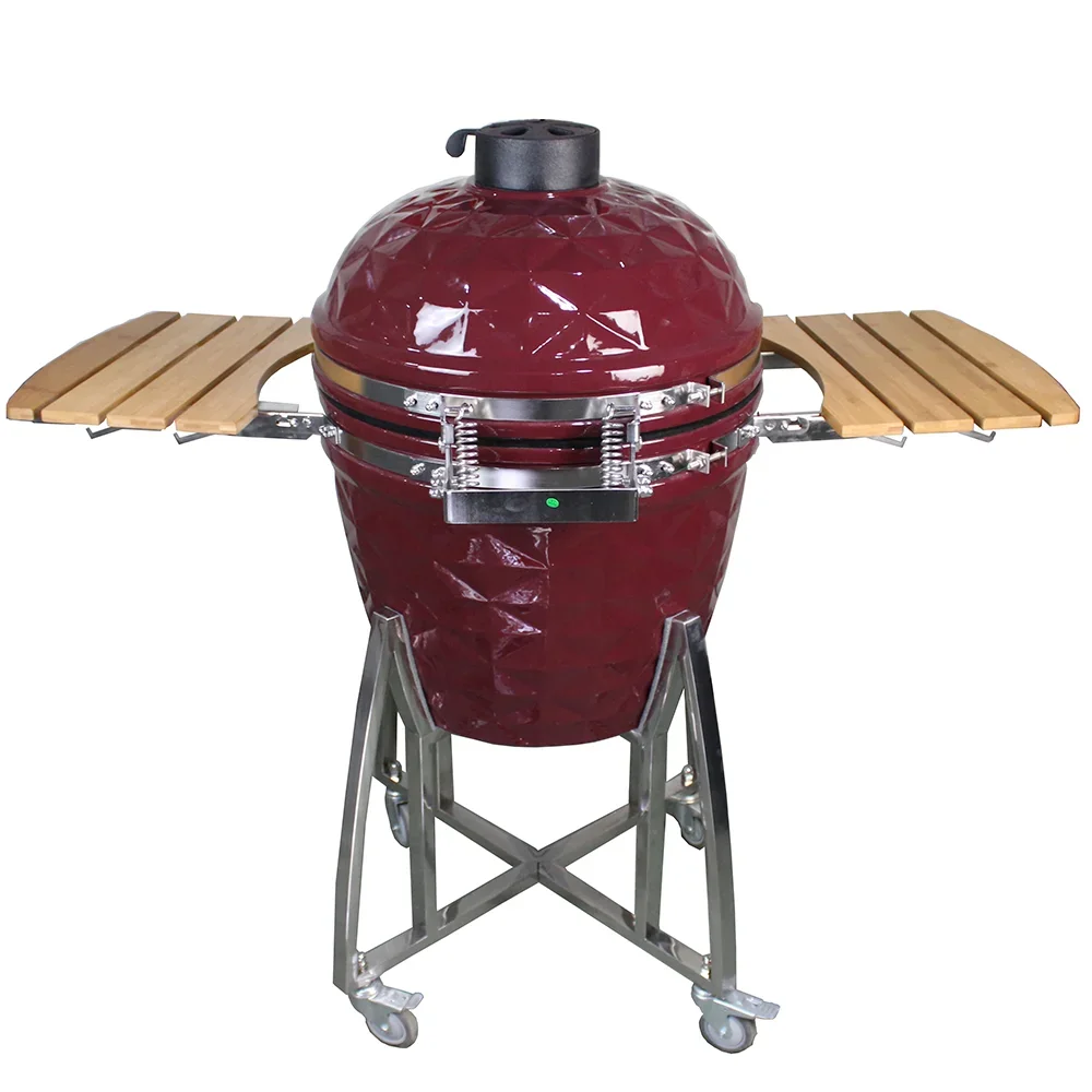 22-Inch Egg Kamado BBQ New Design Ceramic Outdoor Kitchen Barbecue Green Wholesale Iron Material Inspired by Joe Cooking