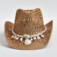 Summer Hand Woven Straw Hat for Women Shell Decoration Holiday Beach Sun Hat Chapeu Panama Feminino - Image 5