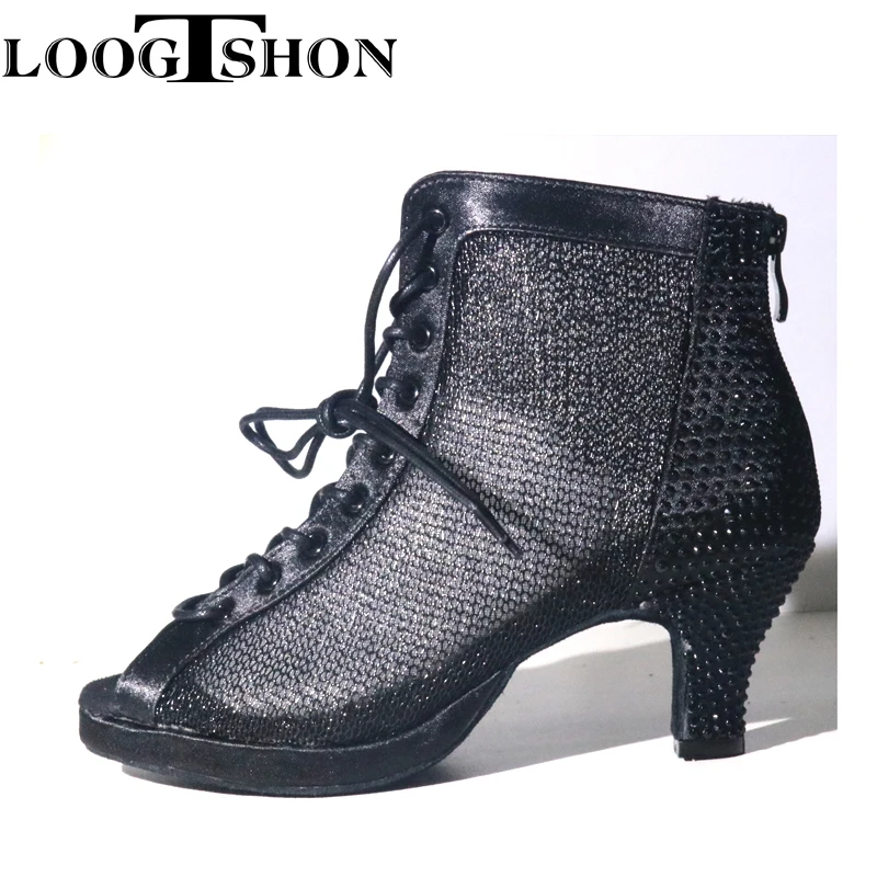 Loogtshon Rhinestone profesjonalne buty do tańca latynoskiego 9CM damskie buty do tańca buty damskie