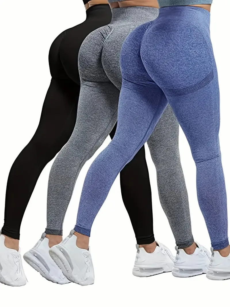 Women\'s High Waisted Yoga Pants Seamless Butt Lift Gym Fitness Leggings Tummy Control Comfortable Quick Dry Casual Trousers