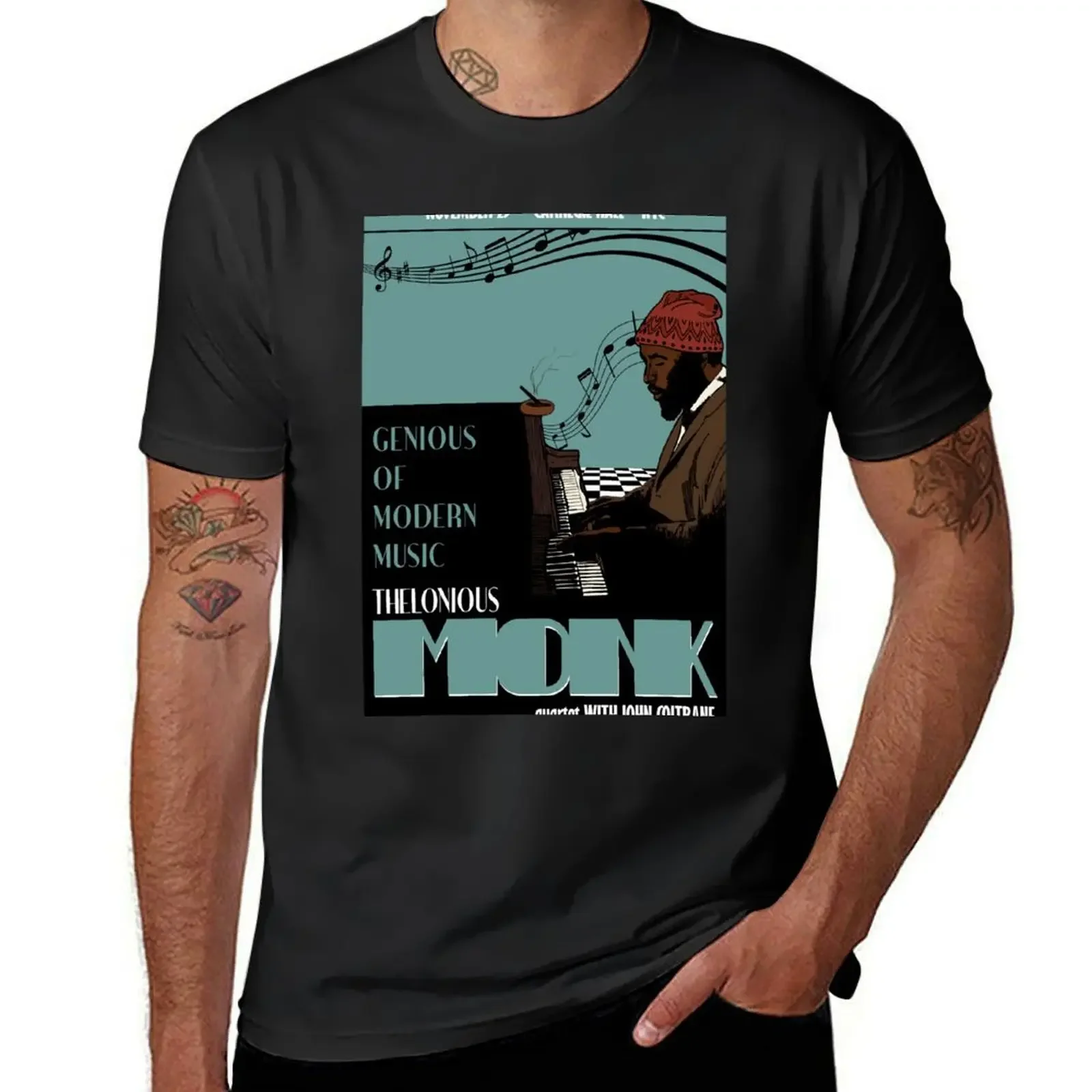 Thelonious Monk Original Jazz Art T-Shirt oversized t shirt oversizeds vintage t shirts plain white t shirts men