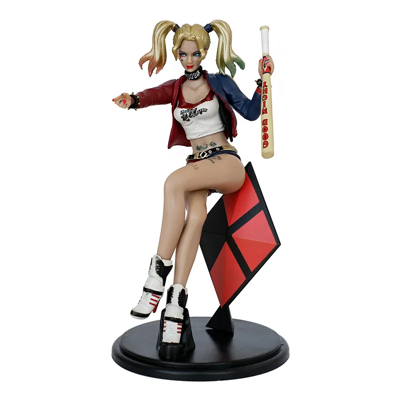 Movie Suicide Squad Harley Quinn Sitting posture Action Figure PVC Model Statue Computer desk ornament doll Toy Gifts boxed