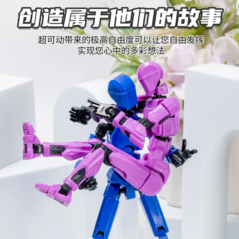 Dummy 13 Action Figure Toys for Kids Lucky 13 Multi Jointed Movable Shapeshift Robot 3D Printed Man Action Figures Children Toy