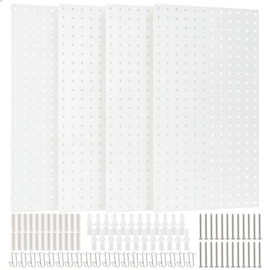 

Peg Board 23" x 12" Metal Pegboard Panels 4 Pack Metal PegBoard Organizer with Accessories Wall Organizer Peg Board for Garage