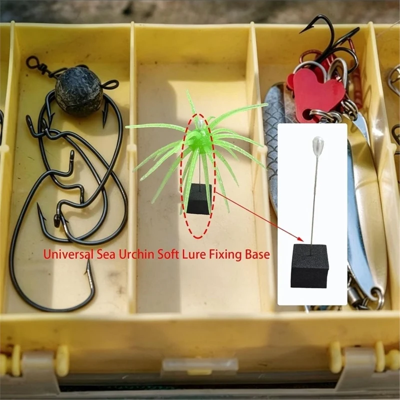 Universal Soft Lure Storage Rack - Sea Urchin & Dice Bait Holder Base (Base & Pins Included) 20 PCS A