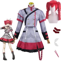 Kasane Teto Cosplay Anime Vtuber Costume Synthesizer V Teto's Wigs Outfit Uniform Halloween Party Clothing for Women