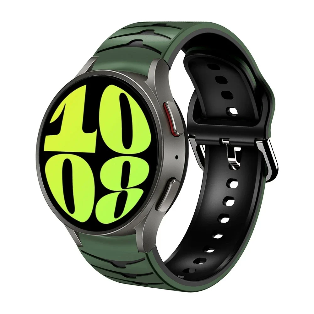 20มม. ไม่มีช่องว่างสายซิลิโคนสำหรับ Samsung Galaxy Watch 4 5 6 7 5 Pro 40มม. 44มม. 45มม. นาฬิกาสองสี4 6คลาสสิก46มม. 42มม. 47มม. 43มม.