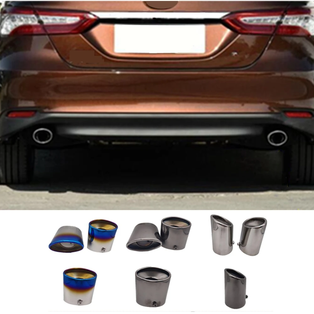 Car Rear Muffler Exterior End Pipe Dedicate Back Exhaust Tip Tail Outlet Vent For Toyota Camry 2018 2019 2020 2021 2022