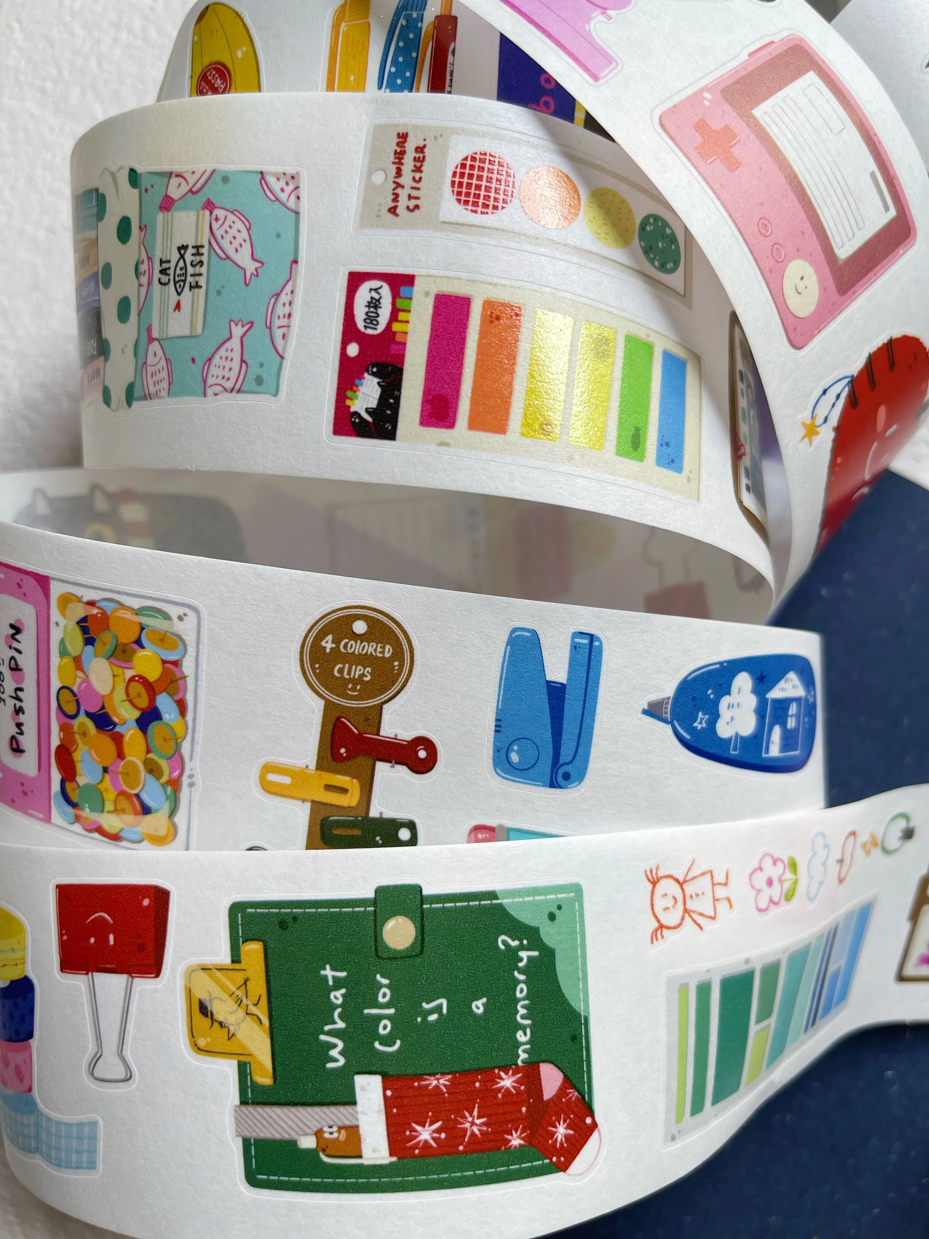 Xiami Original Little Stationery Die Cut Washi Tape Full Roll for Journal Scrapbooking DIY Sticker Decoration Craft