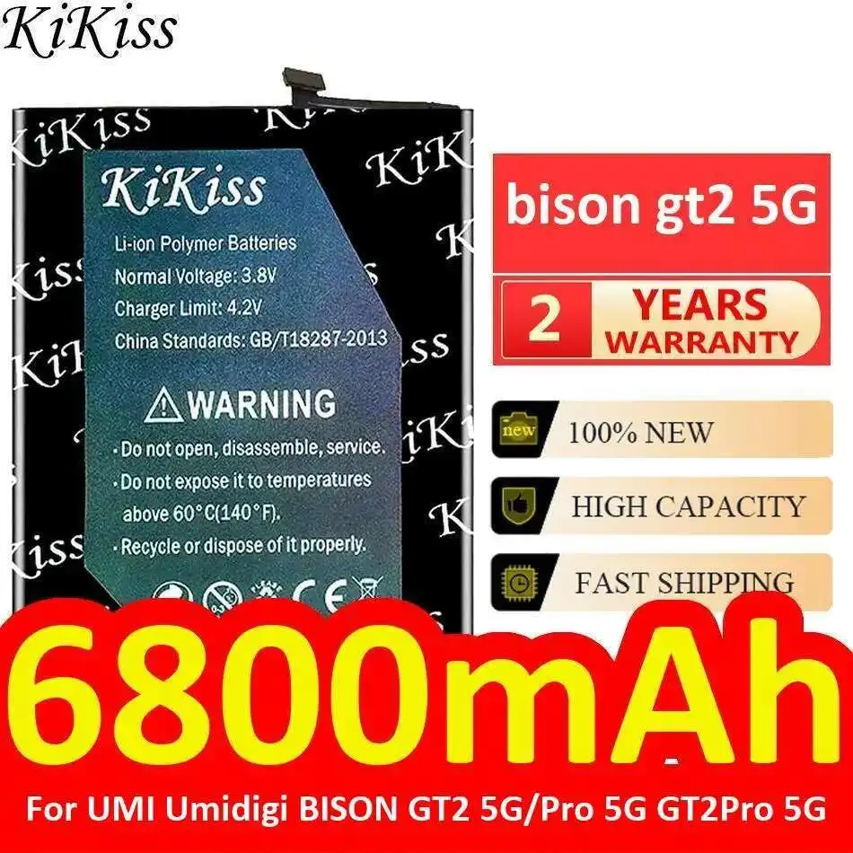 

High-Capacity Long Lasting For Umi Umidigi Bison GT2 5G Pro Gt2pro Mobile Phone Battery 6800Mah