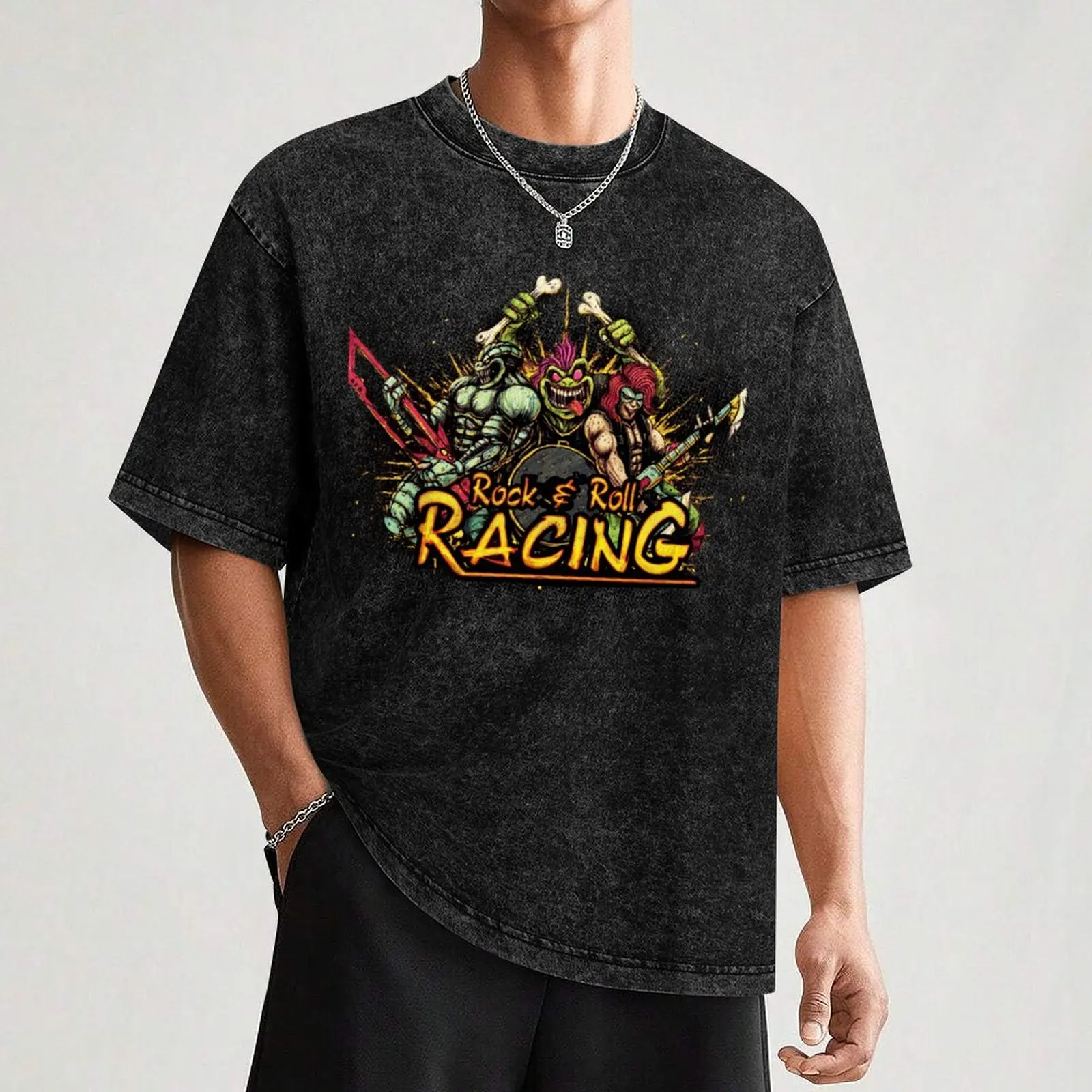 Rock n' Roll Racing T-Shirt customizeds tops new edition men clothing
