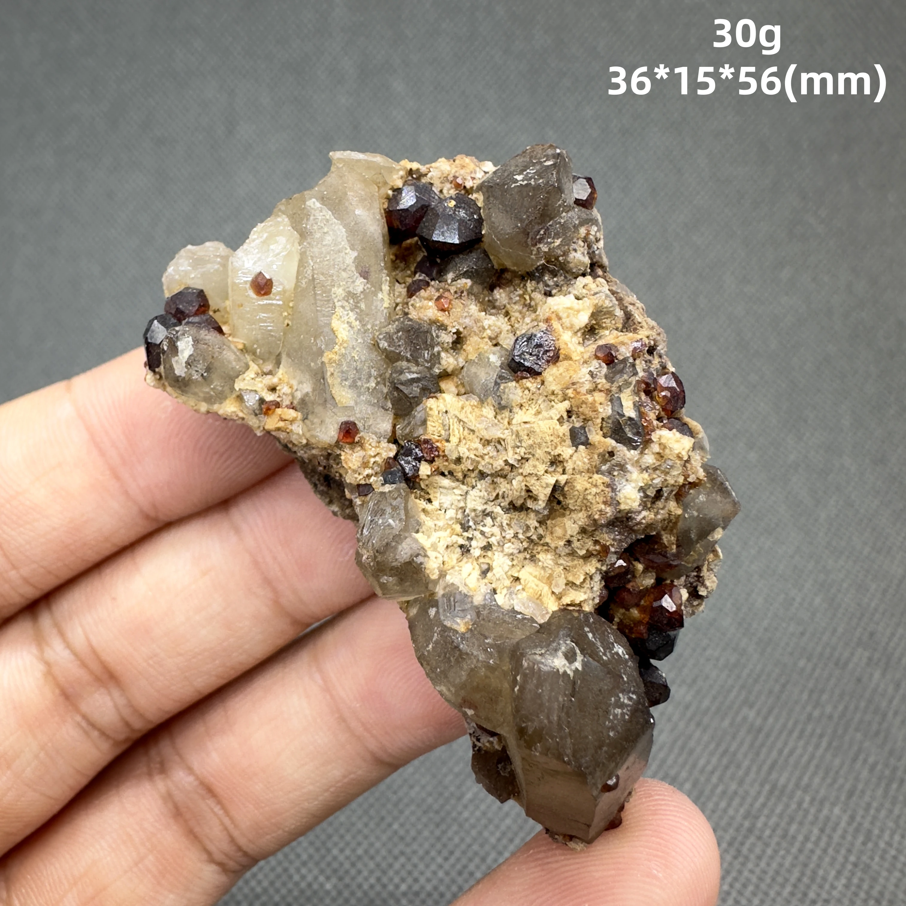 Natural florescent Hyalite and garnet symbiosis mineral specimen stones and crystals healing crystals quartz