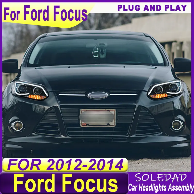 Car headlights for Ford Focus LED Headlight 2012 2013 2014 Head Lamp Drl Projector Lens Automotive Accessories