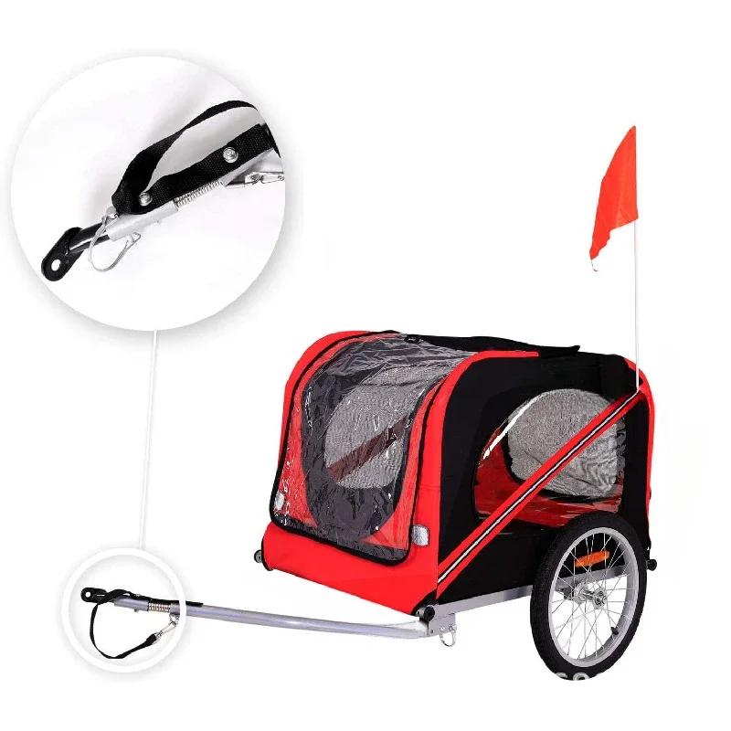 Dog Bike Trailer Outdoor Trolley Ride Strong and Durable Foldable Travel Trailer Portable Pet Products Supplies Carriers