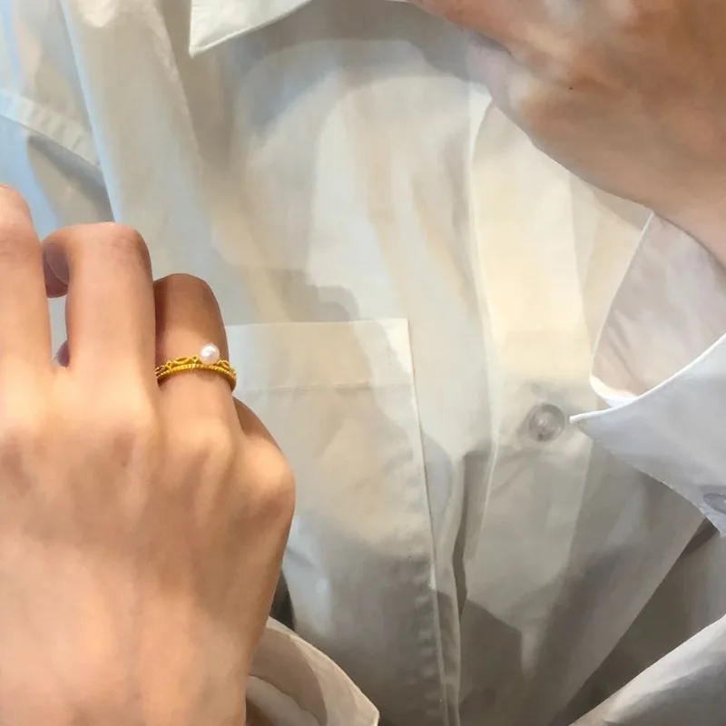 خاتم تاج كلاسيكي من المحكمة للسيدات، فتحة شخصية عصرية قابلة للتعديل، خاتم إصبع السبابة، تصميم متخصص، خاتم مزاجي