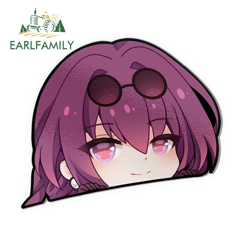 

EARLFAMILY 13 см × 11,3 см Chibi Honkai Star Rail Kafka автомобильные наклейки очаровательные забавные дизайнерские наклейки Tuya устойчивые к царапинам автомобильные товары
