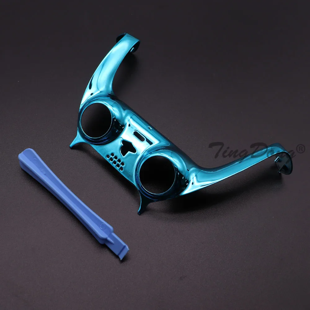 Chroom/matte gamepad handvat decoratieve strip voor PS5 controller joystick handvat shell cover met koevoet