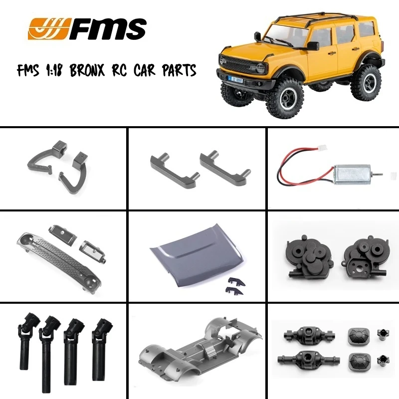 Fms 1:18 Bronx 4x4 Mini symulacja zdalnie sterowany Model samochodu elektryczna obudowa samochodu osłona podłogi obiektyw opony śruba układ