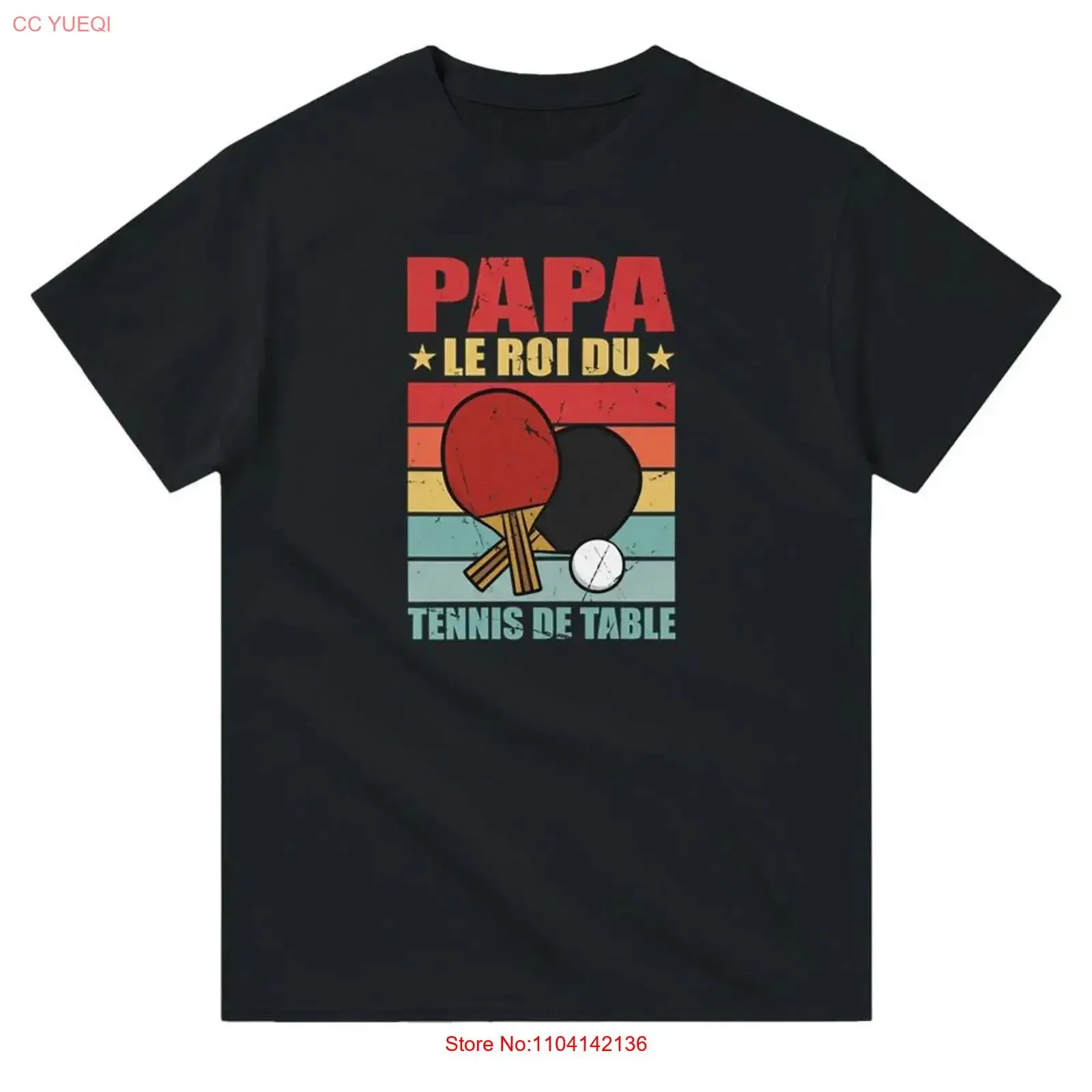 

Футболка для настольного тенниса Dad the King of, винтажный стираный удобный топ для повседневной носки, уличная одежда унисекс, стильная, универсальная, мягкая