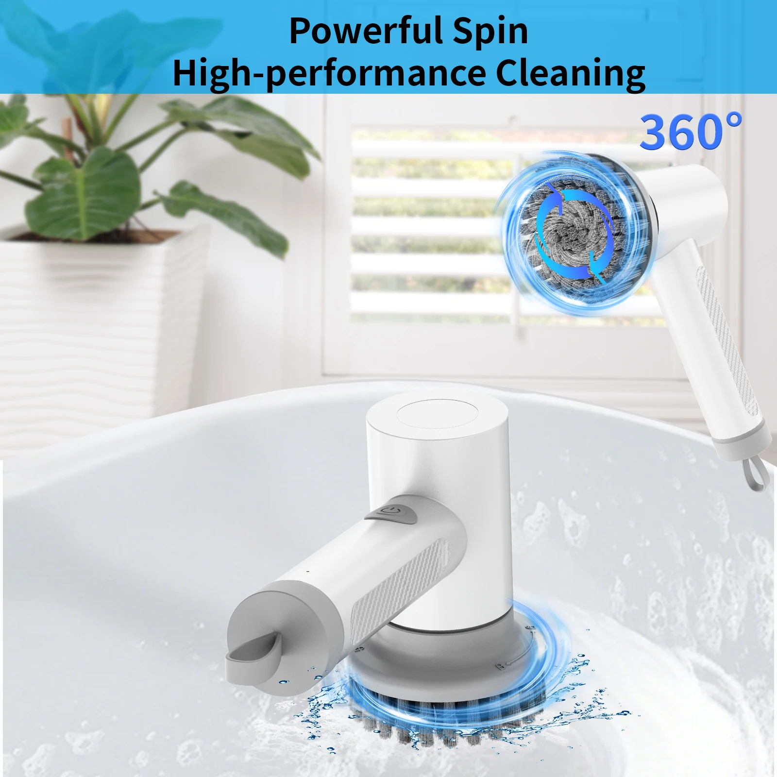 S1Model Custom Kitchen Bathroom Toilet Electric Rotary Scrubber Cordless Rechargeable Cleaning Tool Magic Cleaning Brush