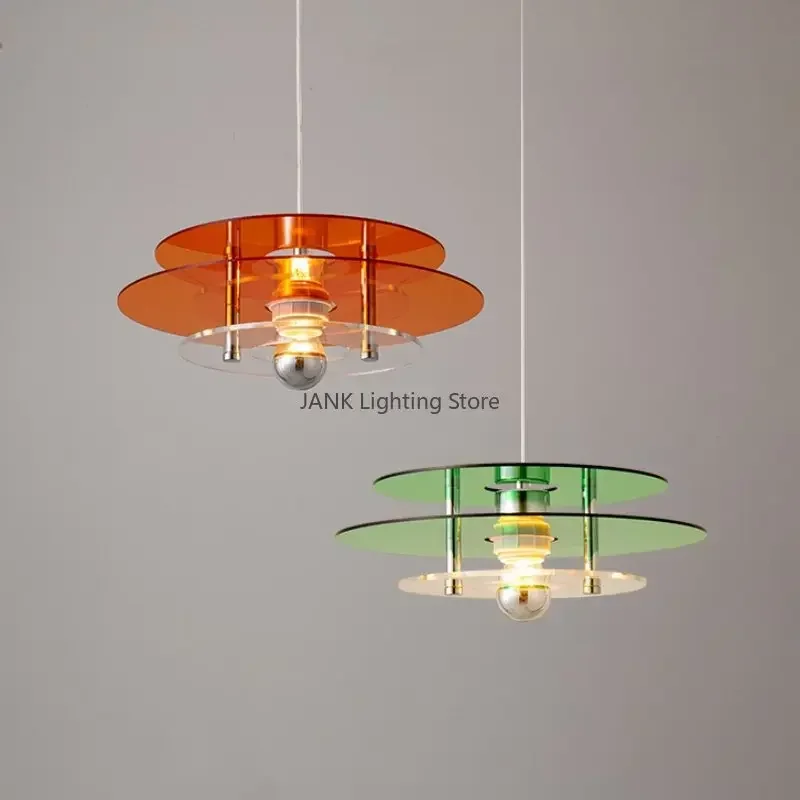 

Danish Colored Acrylic Pendant For Restaurant Bar Study Lighting Indoor Lighting Decorative Lights E27 Including Light Bulbs