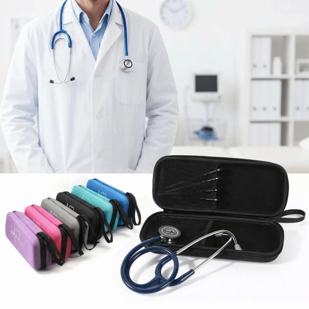 Portable EVA Stethoscope Storage Bag Shockproof Hard Shell Portable Storage Box Zipper Empty Emergency Bag Travel