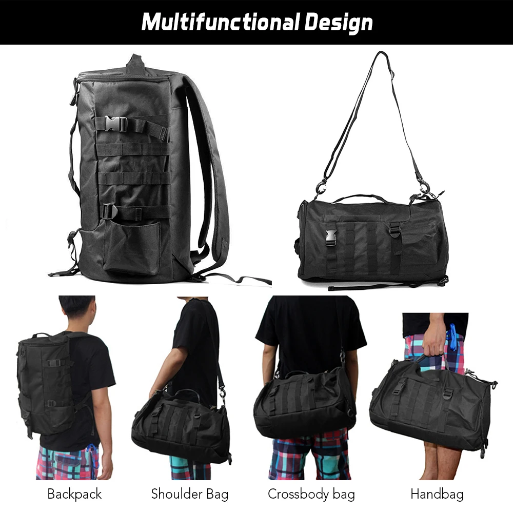 Multi-functional Large Capacity Fishing Backpack Outdoor Travel Camping Fishing Rod Reel Tackle Bag Shoulder Bag Luggage Bag