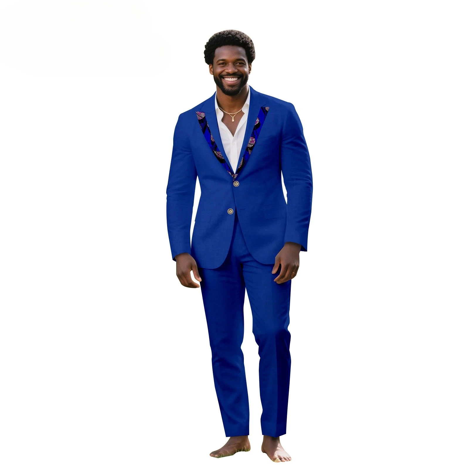 

2025 African Clothes for Men Slim Fit Full Sleeve Print Blazer Pants 2 Piece Set Dashiki Outfits Bussiness Suits Formal Wear