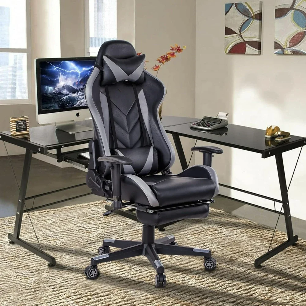 Gaming Chair High Back Ergonomic Computer Racing Chair Adjustable Office Chair With Footrest Gamingchair Gamer Armchair Chairs