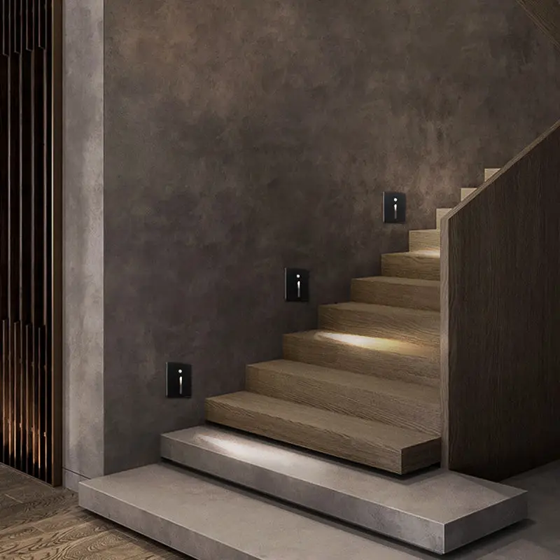 Imagem -06 - Inteligente Motion Sensor Led Stair Footlight Indoor e Outdoor Stair Wall Lamp Recessed Led Step Light Staircase Light Decoração do Quarto