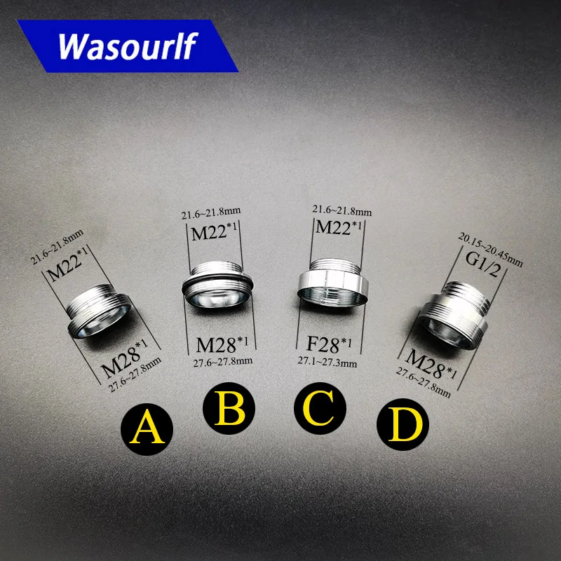 WASOURLF Adapter M22 1/2 Inch Male Thread Transfer M28 Female Ring Brass Connector Bathroom Kitchen Faucet Spout Accessories