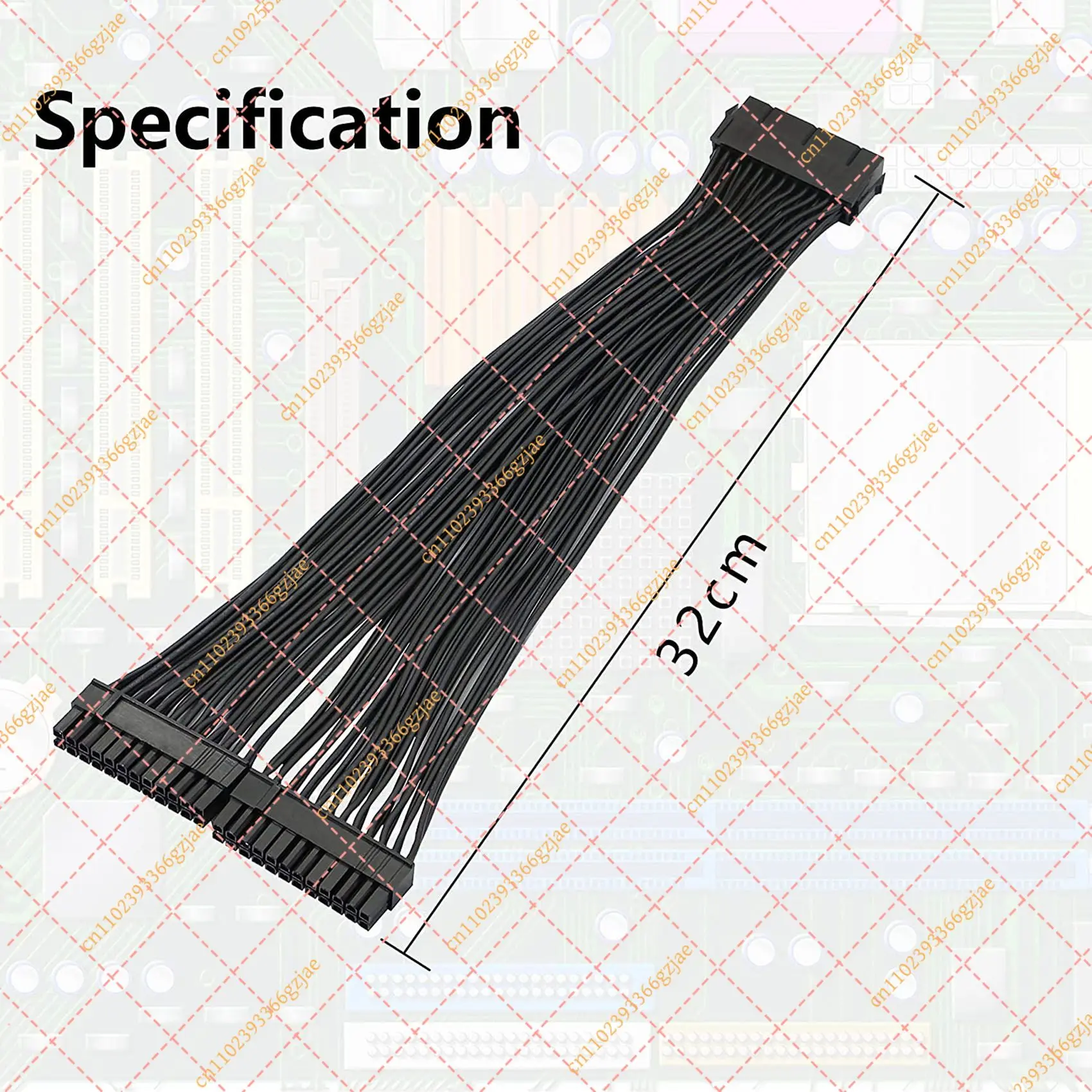 FY Quality Dual PSU Power Supply 24-Pin ATX Motherboard Splitter Cable,24Pin(20+4) for ATX Motherboard Extension Cable