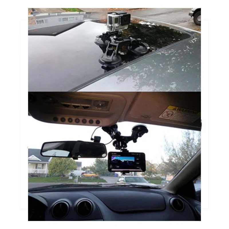 Triangle 7cm Base Suction Cup Bracket Windshield Glass DVR Holder with 1/4 Screw for Gopro Hero3/4/5 Car Dash Gps Sport Camera