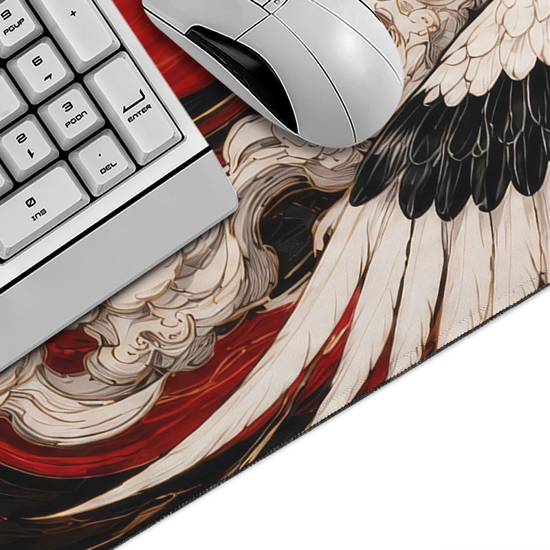 Mouse Pad Gamer Chinese Crane printon demand HD Custom New Mousepad XXL Natural Rubber Carpet Non-Slip Table Mat