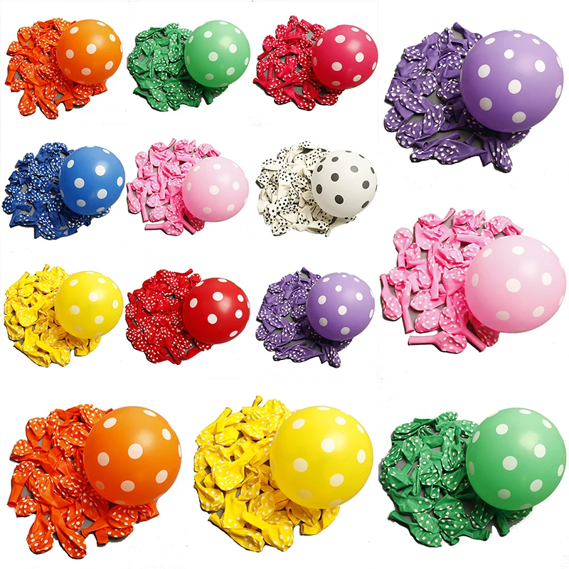 Латексные воздушные шары в горошек, 12 дюймов, черные, красные, белые, в горошек, для дня рождения, свадьбы, оформления комнаты, улицы