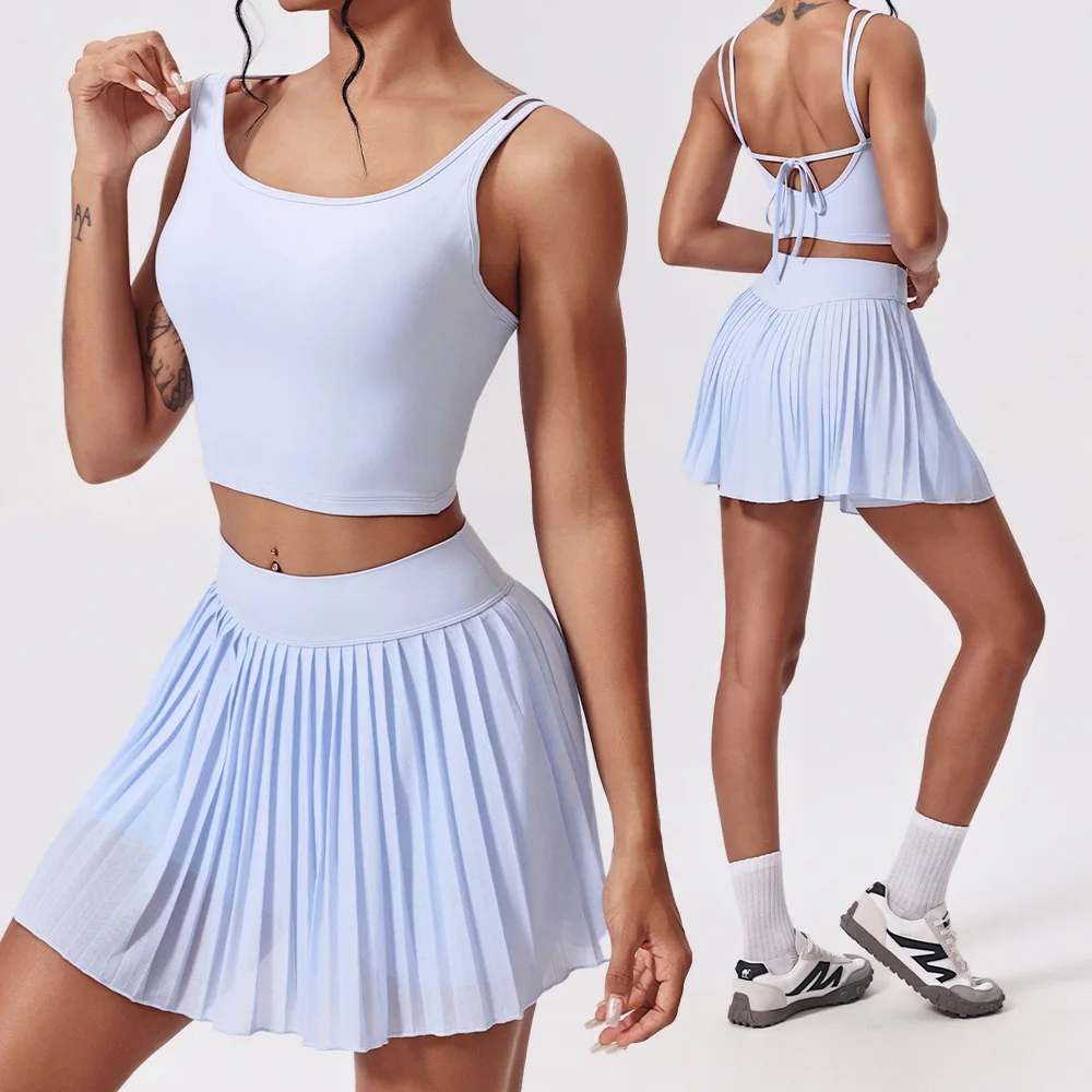 

Женский спортивный костюм, комплект для йоги, 1/2 шт., спортивный комплект, бюстгальтер, спортивные шорты, юбка, спортивная одежда для тренировок, жилет для бега, спортивная одежда, спортивные костюмы, новинка