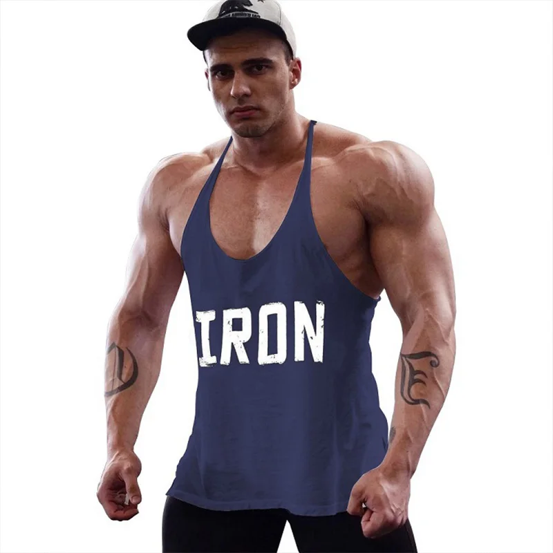 Men\'s 100% Cotton Workout Gym Tank Top Muscle Sleeveless Sportswear Bodybuilding Training Fashion Sports Shirts Plus Size Vest