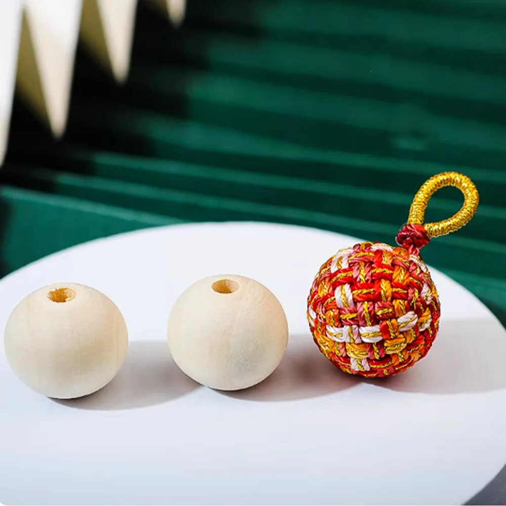 20/25/30/-50mm  Natural Wood Beads Round Spacer Wooden Pearl Lead-Free Balls Charms DIY For Jewelry Making Handmade Accessories