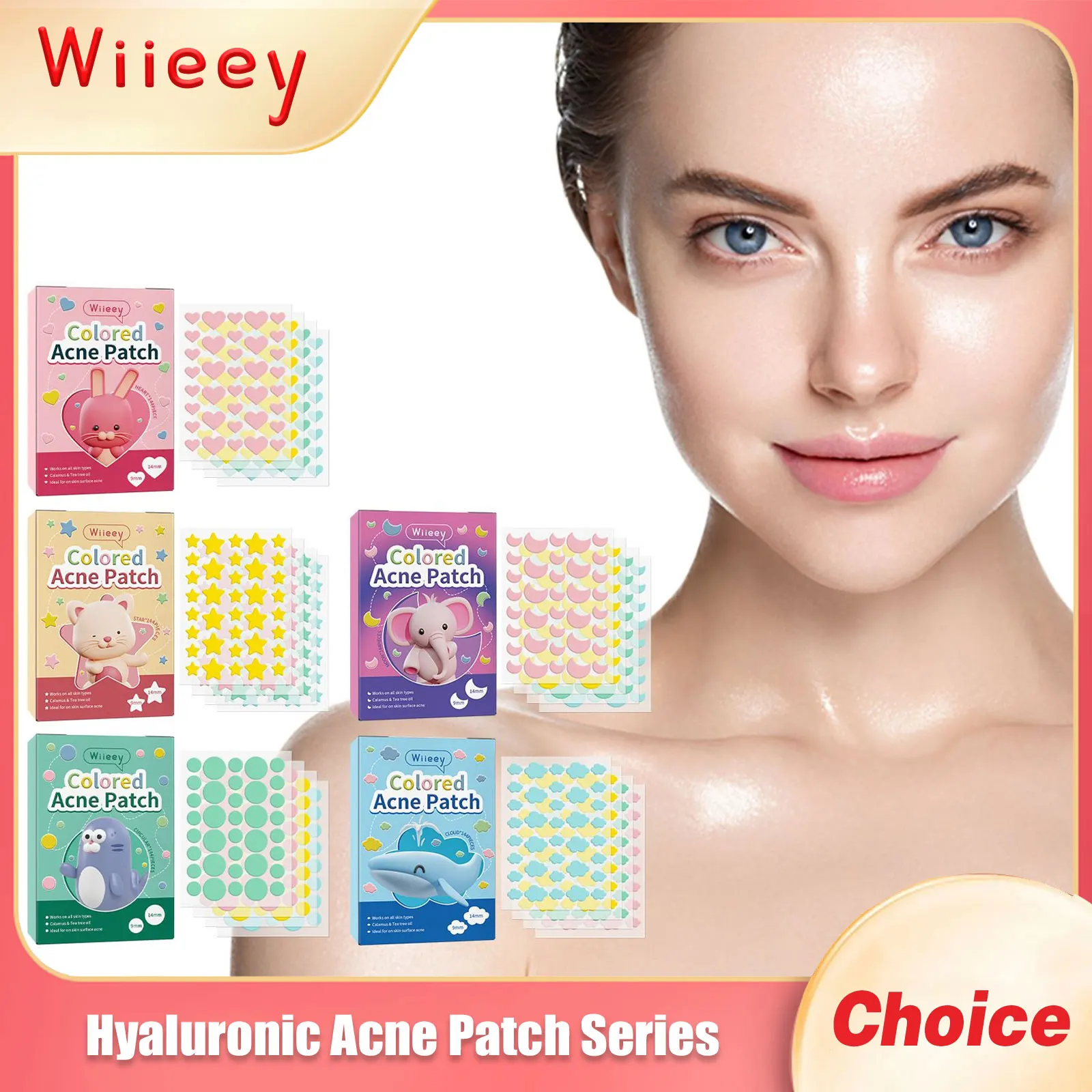 

Hyaluronic Acne Patch Fade Pimple Marks Strong Absorption Improving Invisible Clean Pore Smooth Skin Colorful Stars Acne Patches