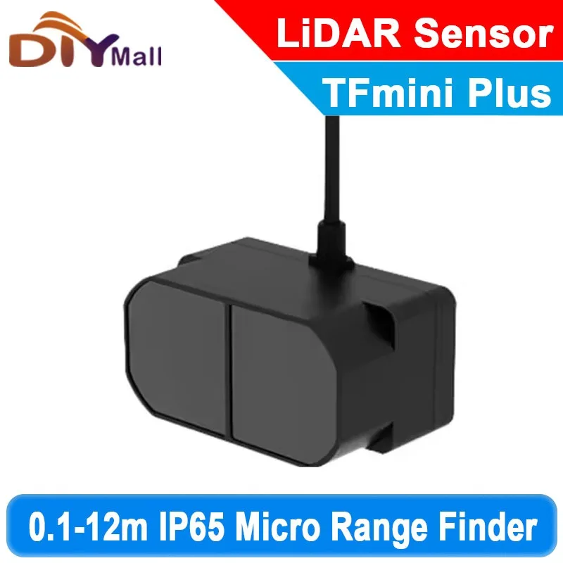 

TFmini Plus LiDAR Module 0.1-12m IP65 Waterproof Micro Range Finder UART/I2C 1000Hz for Obstacle Avoidance Robotics