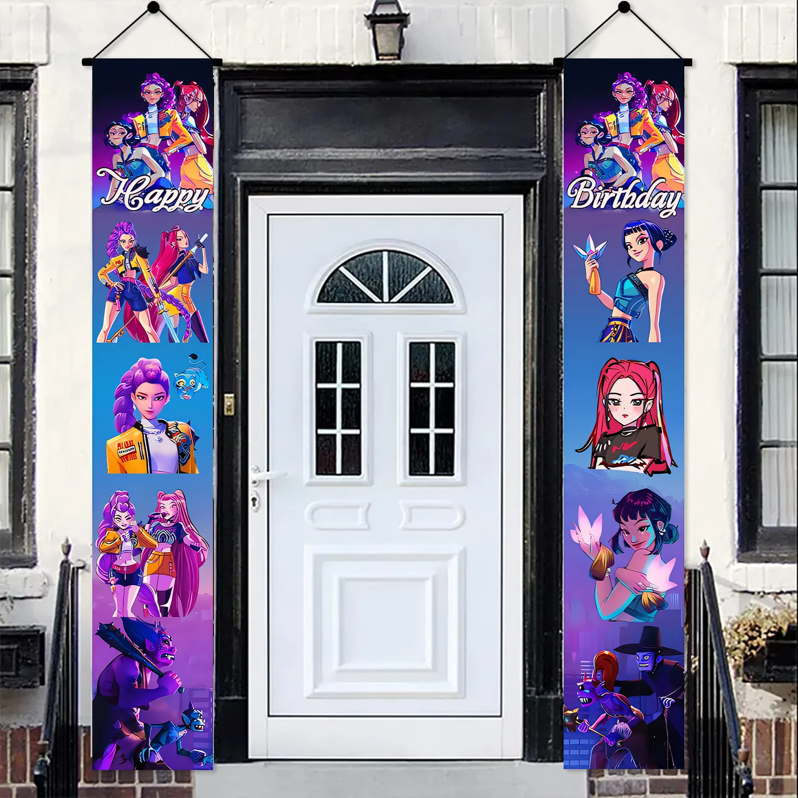 2 قطعة/المجموعة Kpop شيطان الصيادين عيد ميلاد سعيد زوجين حفلة عيد ميلاد الكورية Kpop أنيمي حفلة ساجا بنين فتاة الطرف الديكور صالح #1