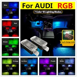 LED Car Interior Footwell Light RGB Atmosphere Lamp For Audi TT Q3 Q5 Q7 A1 8X A4 B7 B8 B9 A5 A6 C5 C6 C7 A7 A3 8P S3 Accesorios