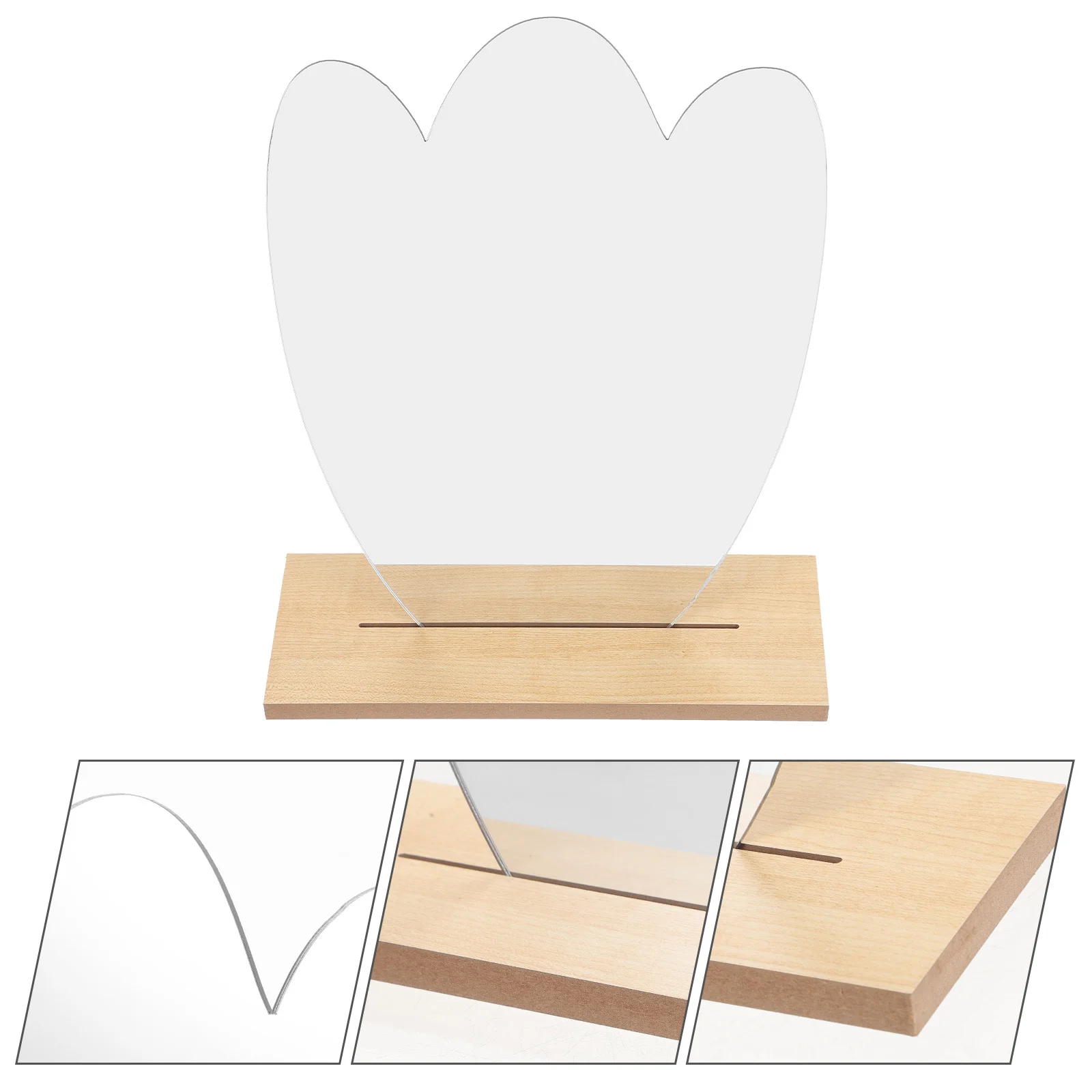 Espelho de mesa irregular estético bonito espelho de mesa de maquiagem com suporte para uso de escritório em casa espelhos de mesa para o quarto
