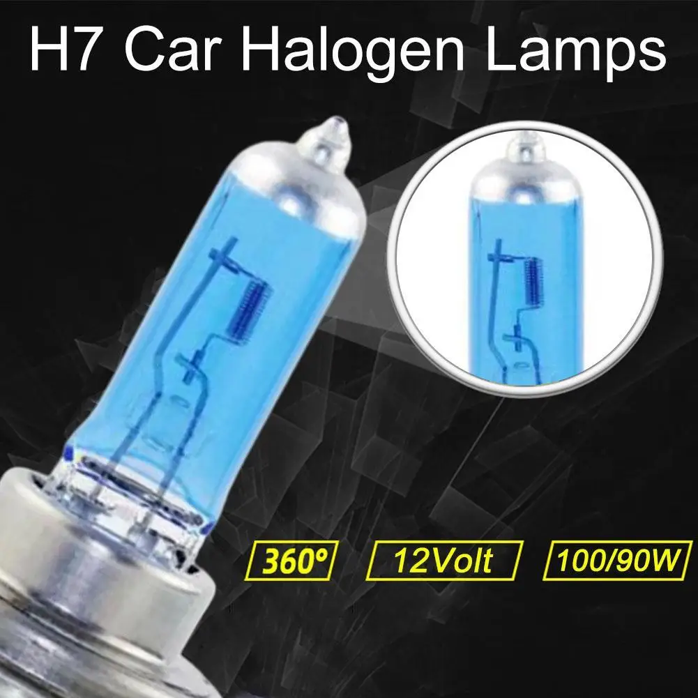 Automotive Halogen Lamps  Car Lights  Headlight H7  Halogen Lamp Blue Bubble White Light 55W 100W  Ultra White Effect Headlights