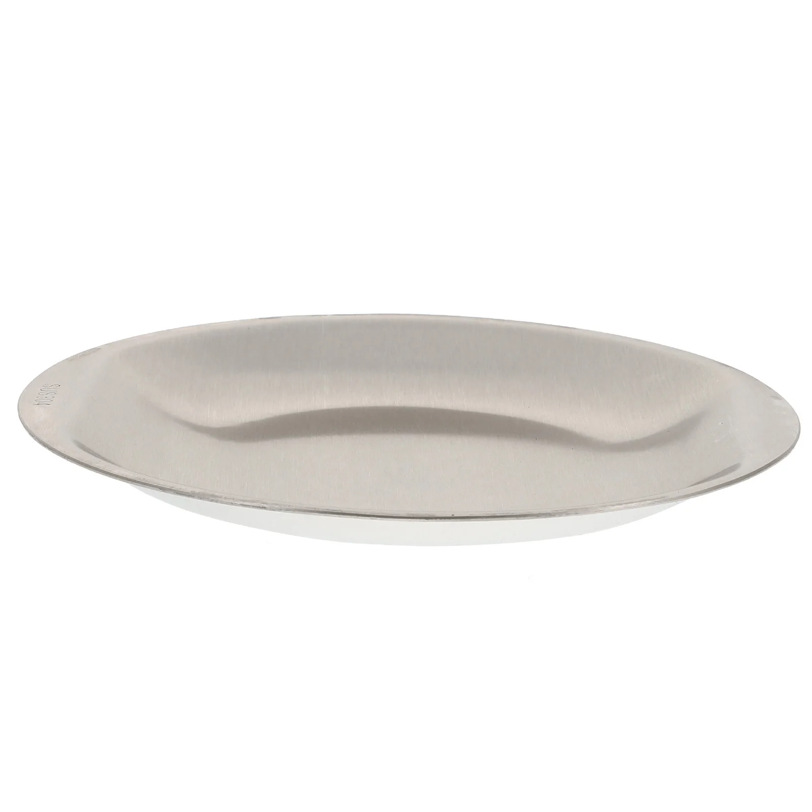 

1Pcs Korean Snack Plate Stainless Steel Round Design Food Tray Steak Salad Fruit Cake Plate Household Barbecue Snack Dish