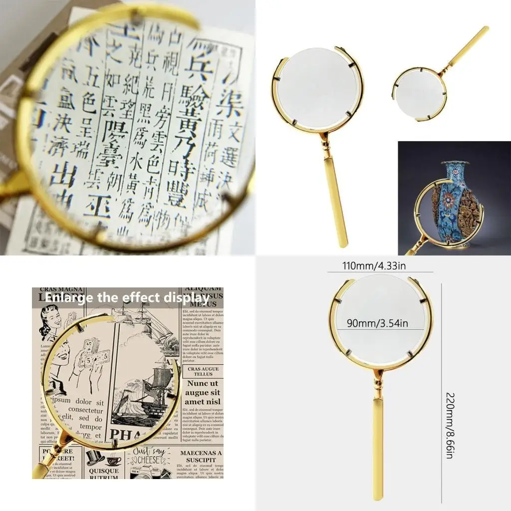 

R9UF Eye Loupe 10X Glass for Book Reading Handheld Lens