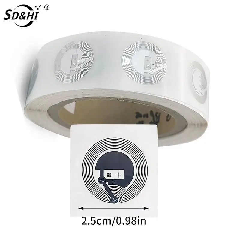 10pcs Clear NFC Tags NTAG 213 Stickers Protocol Universal Label RFID Tags Changeable Re-Writtable Round Copy Label